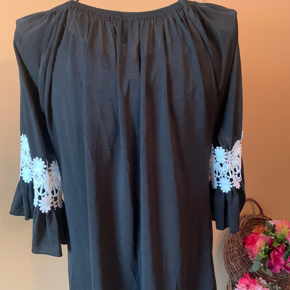 Win Win Black Ruffle Top - Picture 8 of 8